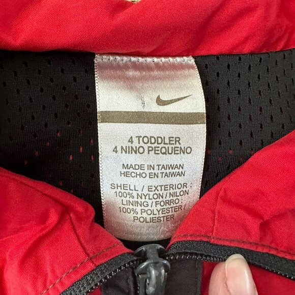 Nike Vintage Toddler Windbreaker Jacket 4T Red & Black - Picture 3 of 9